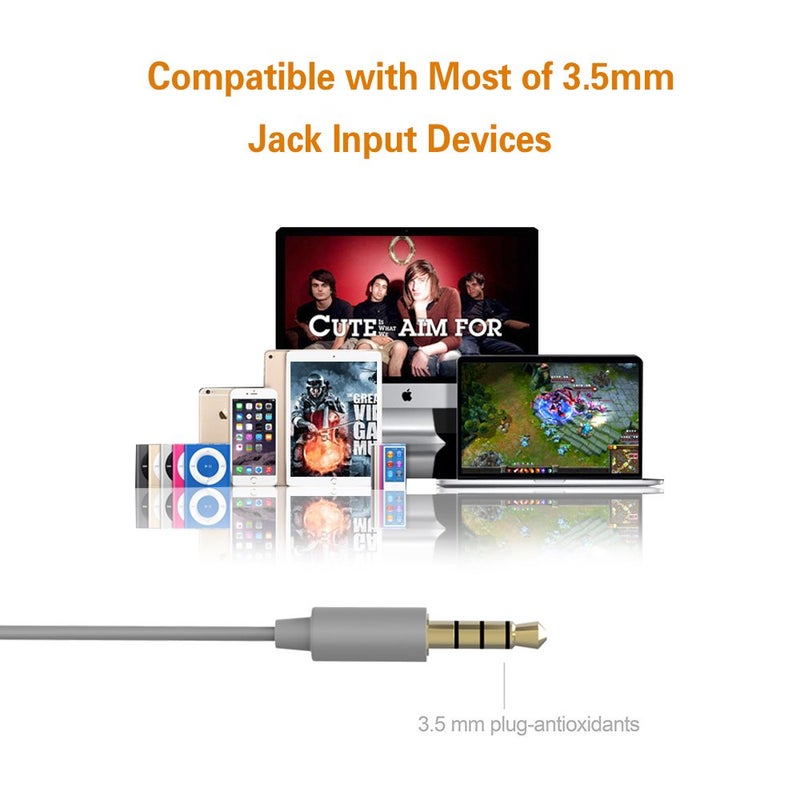 MAXROCK (TM Unique Total Soft Silicon Sleeping Headphones Earplugs Earbuds with Mic for Cellphones,Tablets and 3.5 mm Jack Plug (Grey) - Image 3